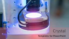  Presentation with sensor - Amazing PPT theme having robotic-vision-sensor-camera-system backdrop and a coral colored foreground