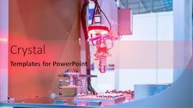  Presentation with sensor - PPT theme featuring robotic-vision-sensor-camera-system background and a coral colored foreground