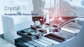  Presentation with sensor - Amazing PPT theme having robotic-vision-sensor-camera-system backdrop and a sky blue colored foreground