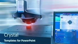 Presentation with sensor - Presentation design with robotic-vision-sensor-camera-system background and a ocean colored foreground