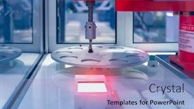  Presentation with vision - Presentation theme having robotic-vision-sensor-camera-system background and a light blue colored foreground