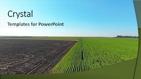  Presentation with clear sunny day rural landscape - Cool new presentation with robotics blue green - beautiful fields on sunny day backdrop and a  colored foreground