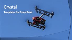  Presentation with personal - Presentation theme enhanced with robotics blue green - personal drone flying background and a  colored foreground