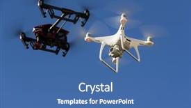  Presentation with personal - Amazing slides having robotics blue green - personal drone flying backdrop and a  colored foreground