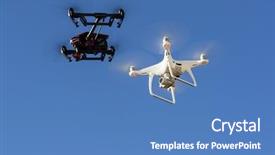  Presentation with urban green - Colorful theme enhanced with robotics blue green - personal drone flying backdrop and a  colored foreground