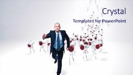  Presentation with cctv - Cool new slide deck with robotics security - running man and multitude backdrop and a sky blue colored foreground