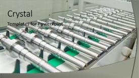  Presentation with cnc machining - Slide set featuring robotized automated conveyor for detail background and a light gray colored foreground