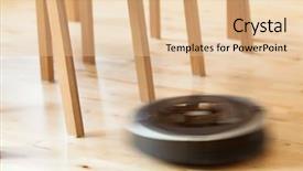  Presentation with robotic - Audience pleasing presentation theme consisting of robots leg - robotic vacuum cleaner on laminate backdrop and a  colored foreground