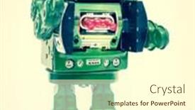  Presentation with robots - Slides featuring robots says hi background and a cream colored foreground