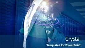  Presentation with robots - Cool new slide set with robots small - computer graphic image of businessman backdrop and a  colored foreground