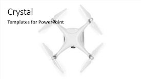  Presentation with drone - Slides having robots small - drone isolated on a white background and a white colored foreground