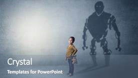  Presentation with self - Cool new slides with robots small - little boy s self image backdrop and a gray colored foreground