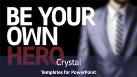  Presentation with hero business - Amazing slides having robust - be your own hero written backdrop and a ocean colored foreground
