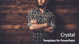  Presentation with rural - Presentation theme having robust - handsome man wearing checkered shirt background and a  colored foreground