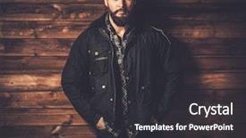  Presentation with young man wearing a hat - Cool new slide deck with robust - handsome man with beard wearing backdrop and a  colored foreground