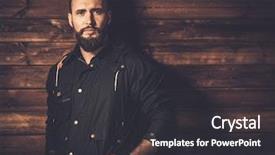  Presentation with beard - Presentation design featuring robust - handsome man with beard wearing background and a  colored foreground