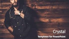  Presentation with old wite man and his music - Colorful PPT theme enhanced with robust - handsome man with beard wearing backdrop and a  colored foreground