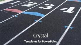  Presentation with running track lanes - Slide set enhanced with robust - lanes of a running track background and a  colored foreground