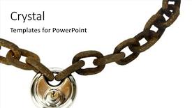  Presentation with supply chain new product - Amazing slide deck having robust - rusty chain with new lock backdrop and a  colored foreground