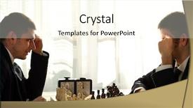  Presentation with chess - Colorful slide set enhanced with robust - two handsome businessmen playing chess backdrop and a cream colored foreground