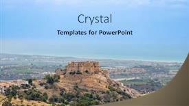  Presentation with castle - Presentation theme having rocca-imperiale-castle-in-cosenza background and a light blue colored foreground