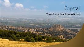  Presentation with castle - Slide set with rocca-imperiale-castle-in-cosenza and a light blue colored foreground