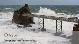  Presentation with rock - Slides with rocher-de-la-vierge-rock background and a light gray colored foreground