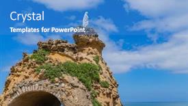  Presentation with virgin mary - Presentation theme featuring rocher-de-la-vierge-virgin background and a  colored foreground