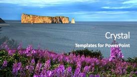  Presentation with nationalism quebec - Theme with rocher perce in quebec city background and a teal colored foreground