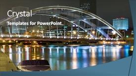  Presentation with new york night - Slide set with rochester at night new york background and a dark gray colored foreground