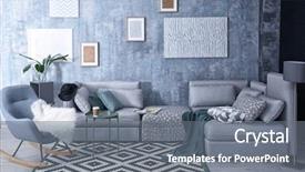  Presentation with room - Slide set consisting of rock - beautiful modern room interior background and a gray colored foreground