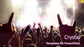  Presentation with stage lights - Colorful slide set enhanced with rock - cheering crowd in front backdrop and a wine colored foreground