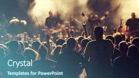  Presentation with sympfonic concert and muscic conductor - Beautiful presentation featuring rock - crowd at concert - cheering backdrop and a ocean colored foreground