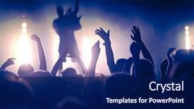  Presentation with festival music - PPT layouts having rock - crowd at concert - summer background and a navy blue colored foreground
