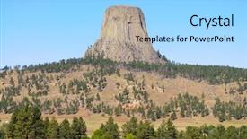  Presentation with makkah tower - Slide set featuring shale rock - devil's tower background and a light blue colored foreground