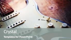  Presentation with electric - Beautiful slide set featuring rock - electric guitar on a grungy backdrop and a gray colored foreground