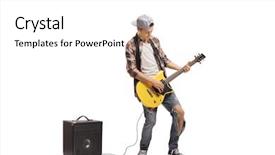  Presentation with electric guitar - PPT layouts consisting of rock - full length portrait background and a white colored foreground