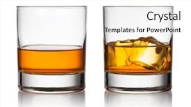  Presentation with scotch - Slides having rock - glass of scotch whiskey background and a white colored foreground