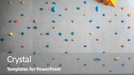  Presentation with rock climbing - Presentation design consisting of rock - grey wall with climbing holds background and a gray colored foreground