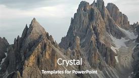  Presentation with mountain - Cool new presentation theme with rock - high mountain cliffs backdrop and a gray colored foreground