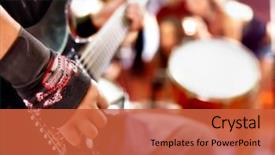  Presentation with night club - Amazing presentation design having rock - musical group playing in night backdrop and a red colored foreground