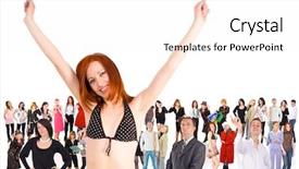  Presentation with groups - Beautiful presentation featuring rock - of groups of people backdrop and a white colored foreground