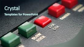  Presentation with retro - Beautiful presentation design featuring 70s rock - retro organ button backdrop and a wine colored foreground