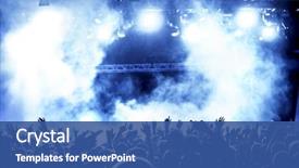  Presentation with stage lights - Presentation theme enhanced with rock - silhouettes of concert crowd background and a ocean colored foreground