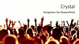  Presentation with stage lights - Cool new slide deck with rock - silhouettes of concert crowd backdrop and a pink colored foreground