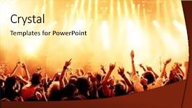  Presentation with stage lights - Audience pleasing presentation consisting of rock - silhouettes of concert crowd backdrop and a blonde colored foreground