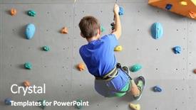  Presentation with rock climbing - Amazing theme having rock - young boy climbing wall backdrop and a gray colored foreground