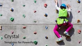  Presentation with rock climbing - Cool new presentation design with rock - youngster's effort in climbing backdrop and a light gray colored foreground
