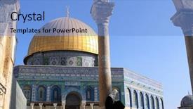  Presentation with rock wall - Audience pleasing slide deck consisting of rock al aqsa jerusalem backdrop and a light blue colored foreground