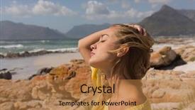  Presentation with closed - Beautiful theme featuring rock and revitalizing with eye backdrop and a  colored foreground